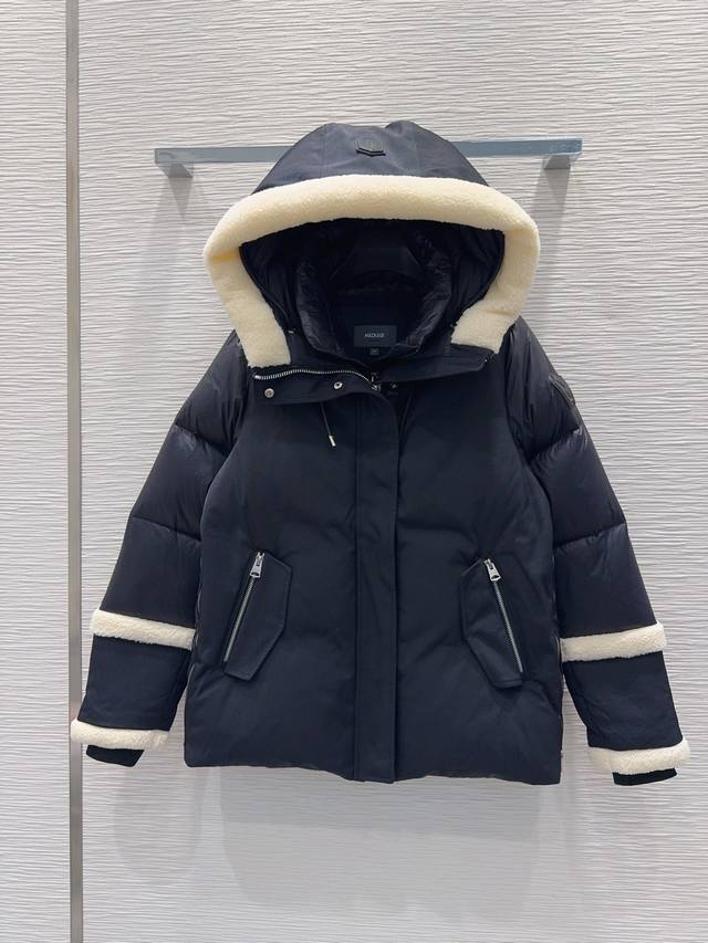 Mackag*E 2025Fw New Down Jacket with Lambswool Trim for Maximum Warmth. Regular