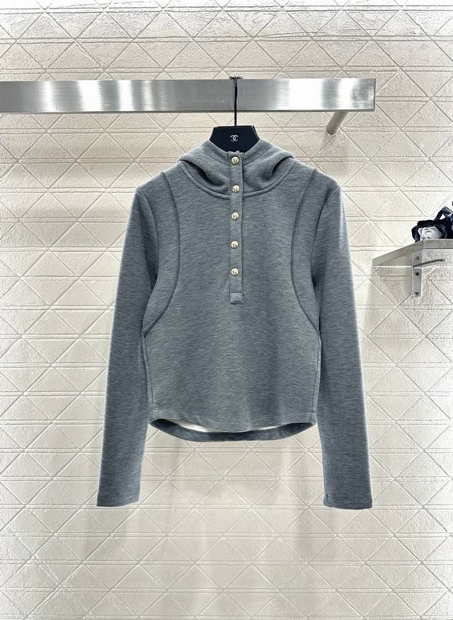 Miumi*2025 New Arrival Half-Open Hooded Top and Pants Set Custom Yb imported woo