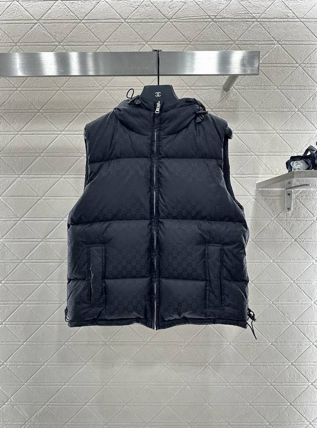 Gucc*2025 New Arrival Hooded Reversible Down Vest Custom Yb windproof and waterp