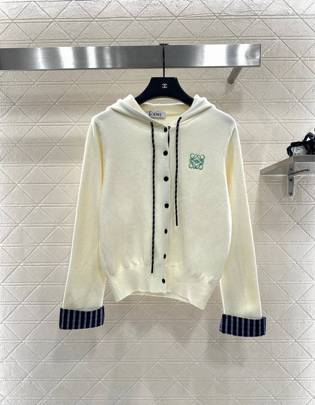 Loew*2025 New Arrival Hooded Knit Cardigan Made with custom Yb wool yarn, soft a