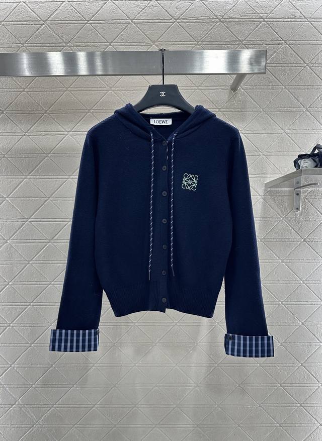 Loew*2025 New Arrival Hooded Knit Cardigan Made with custom Yb wool yarn, soft a