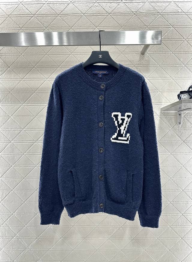 Louis Vuitto*2025 New Arrival Jacquard Knit Cardigan Made with custom Yb wool ya
