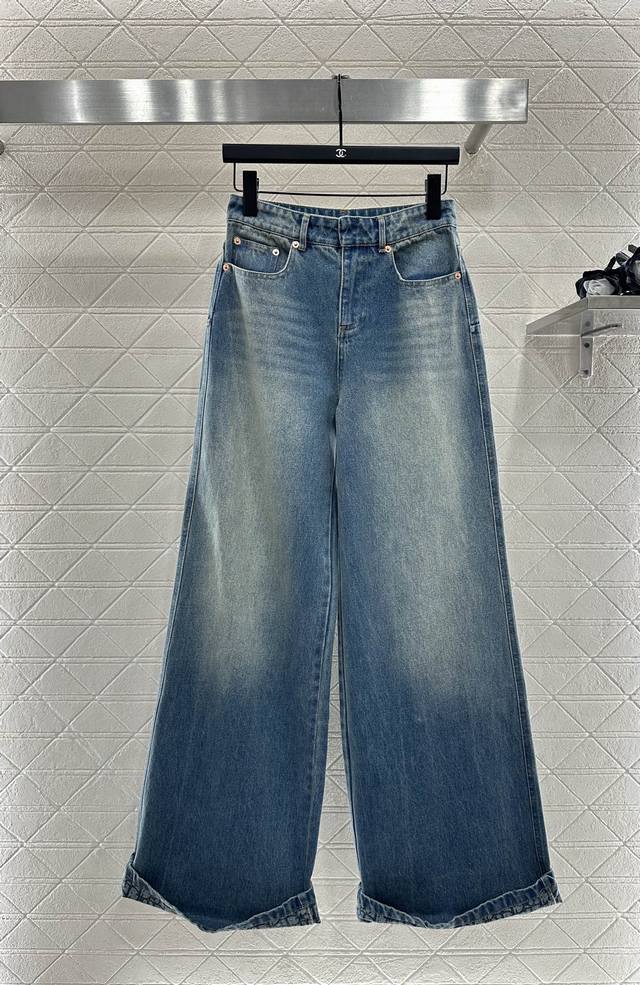 Dio*2025 New Arrival Wide-Leg Denim Pants Custom Yb twill cotton denim material,