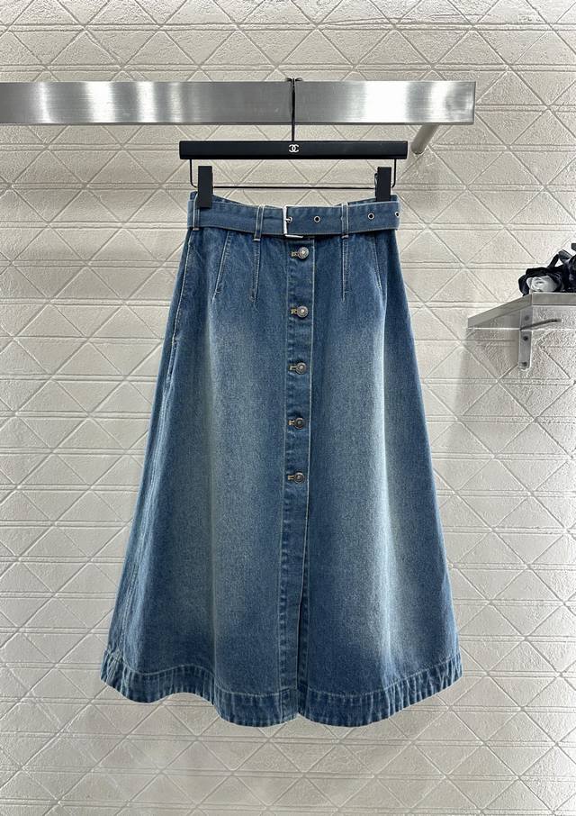 Dio*2025 New Arrival Denim Belt A-line Skirt Custom Yb twill cotton denim materi