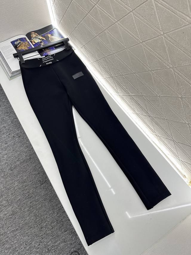 Mm6*2025 New Arrival Letter Webbing High-Elastic Leggings Custom Yb Imported hig