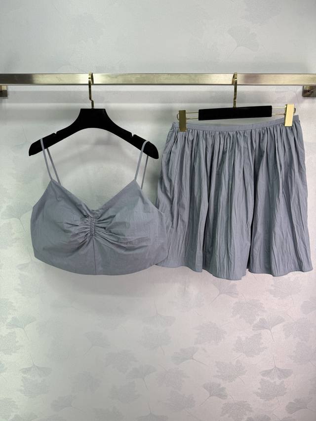 Miumi*2025 Early Autumn New Short Suspender Skirt Set Custom Yb Imported Materia