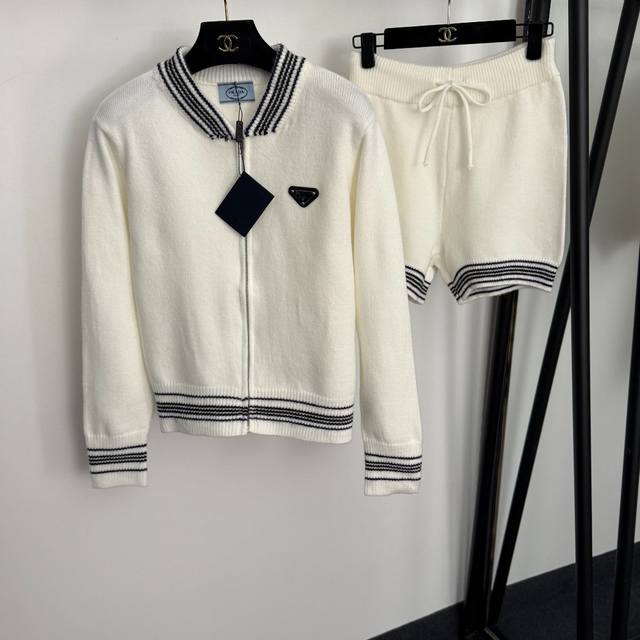 Style No. 20257006 prad* New Set: Triangle Logo Long-Sleeve Knit Cardigan with