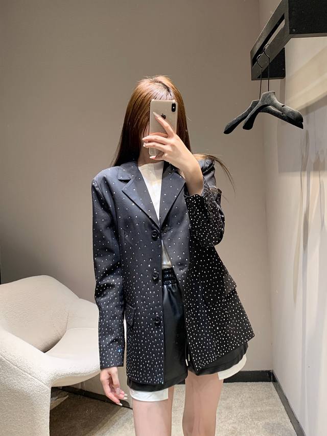 Miumi* 25Fw Autumn/Winter New Arrival: Rhinestone-Studded Suit Jacket | Exclusiv
