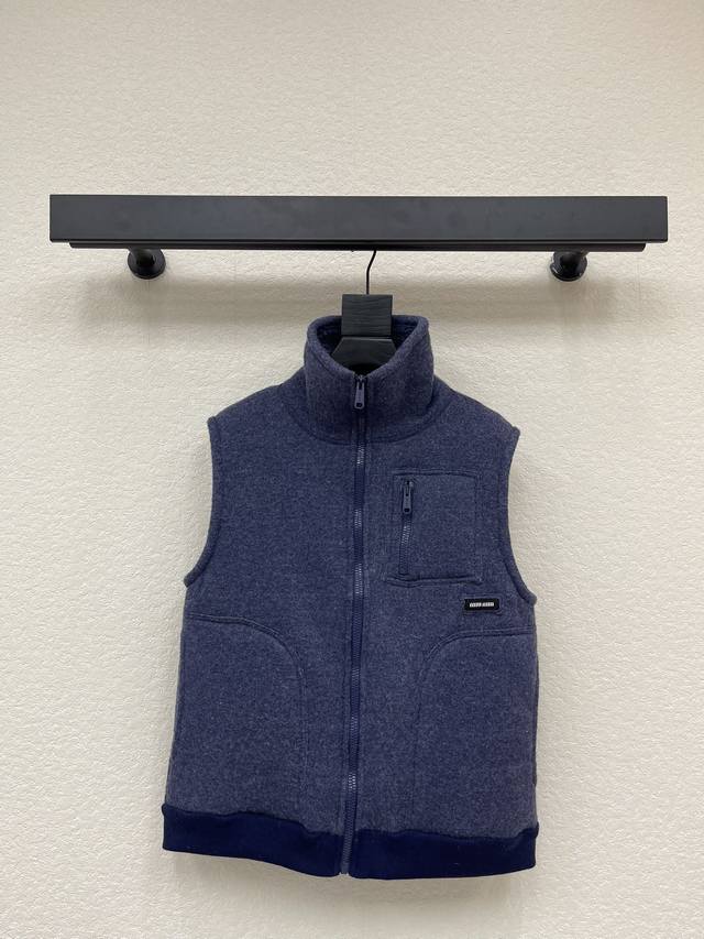 Miumi*25 Autumn/Winter New Fleece Stand Collar Vest. Made with custom Yb teddy b