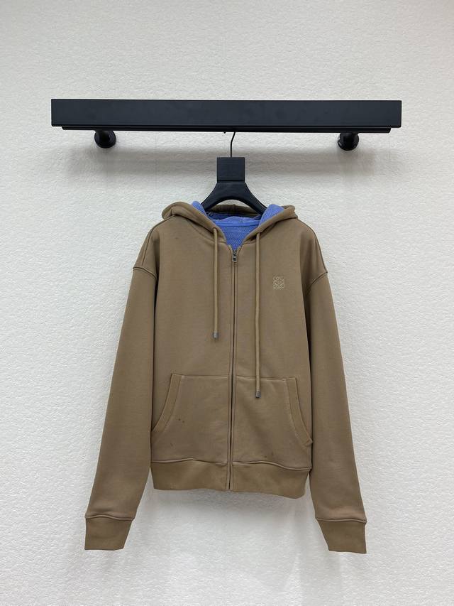 Loew*25 Autumn/Winter New Color-blocked Hooded Zip-up Jacket. Made of custom Yb