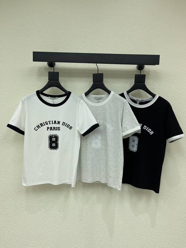 Dio*26 Early Spring New Color Block Print Crew Neck Short Sleeve T-Shirt. Made o