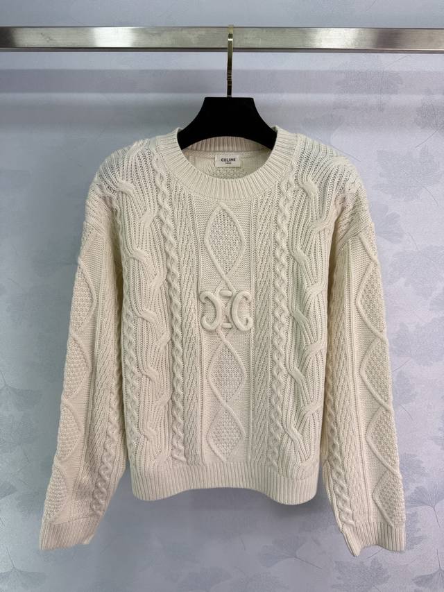 Ce*25 Autumn/Winter New Classic Arc de Triomphe Cable Knit Sweater. Exquisite ca