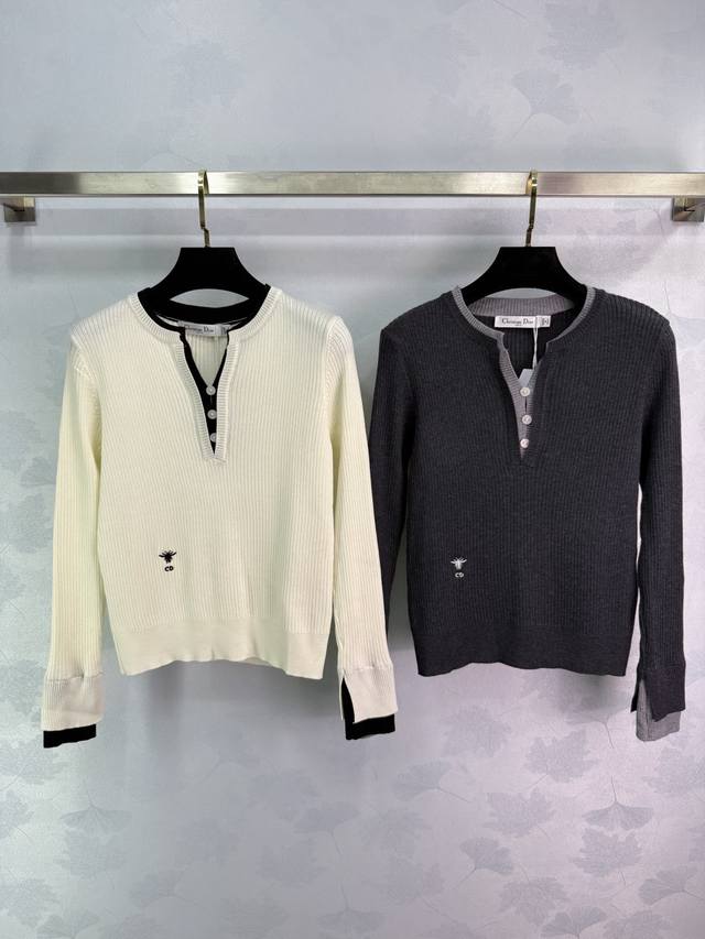 Dio*25 Early Autumn New Style Faux Two-Piece Knit Sweater Classic V-neck Design