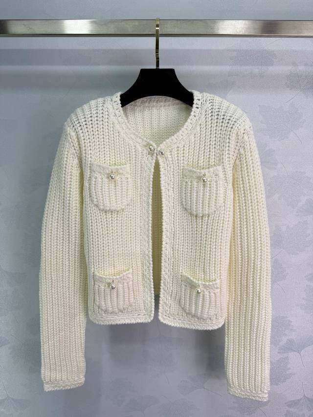 Chane*2025 Autumn/Winter New Crew Neck Cardigan, Custom Yb Wool Yarn, Wool Yarn