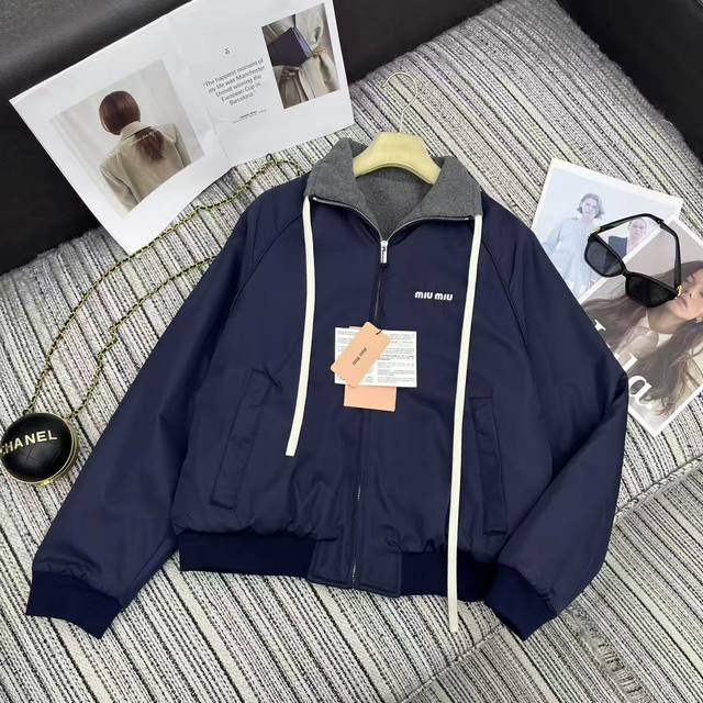 Highly Recommend Miumi's 2025 Autumn/Winter New Letter Embroidery Casual Loose