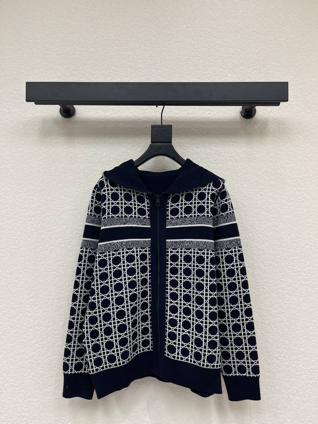 Dio*25 Autumn/Winter New Hooded Jacquard Double-Sided Knit Cardigan! Made with c