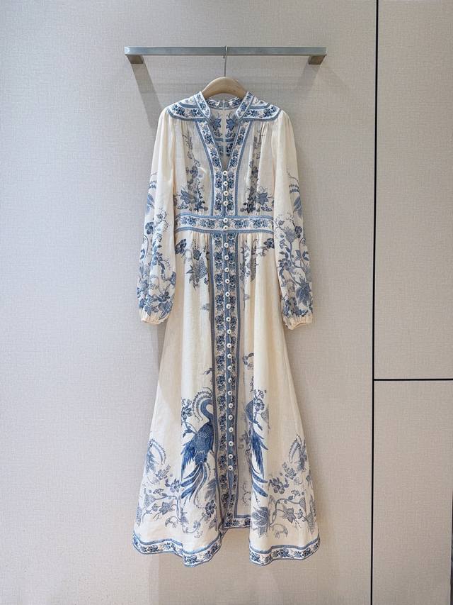Zimmerm*A*N*N New Arrival Recommendation: Deep V-neck Long-sleeved Midi Dress. M