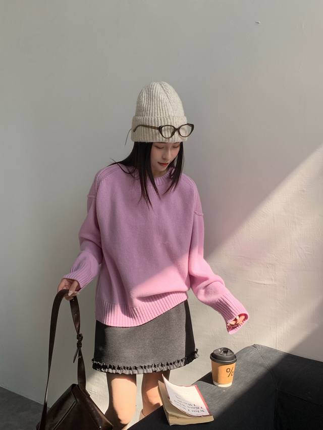 Name: 2025 Autumn/Winter New Crew Neck Pullover 100% Wool Fabric: 100% Wool Com