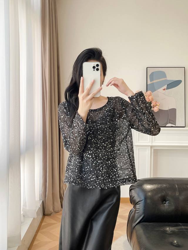 2025 Autumn/Winter New Style Mesh Embroidered Beaded Top + Camisole + Protein L