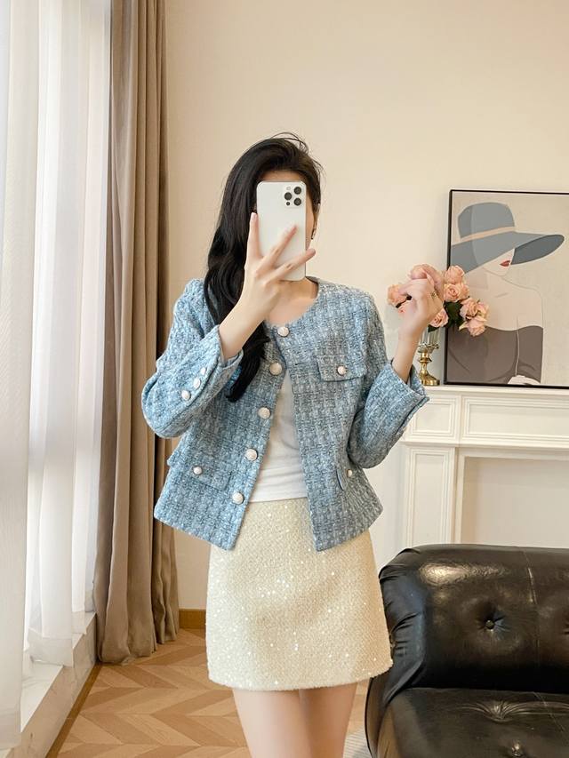 2025 Autumn/Winter New Chanel-Style Women's Cardigan, High-End Elegant Retro Rou