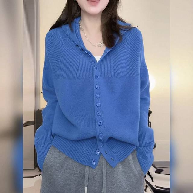 100% Wool Button Hoodie DDD