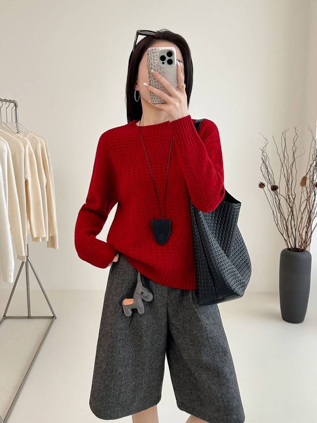 Ml 100% Wool Heart-Shaped Pullover DDD