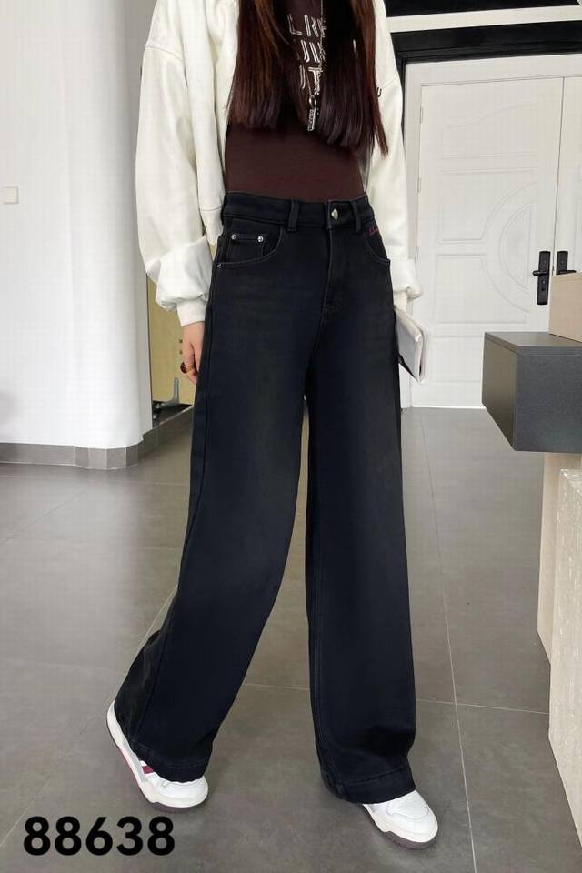 Thickened fleece-lined jeans, size 26-30 DDD