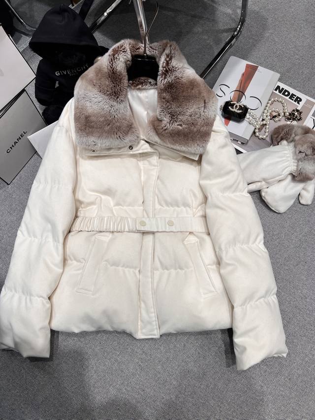 Lp Autumn/Winter New Style Rex Rabbit Fur Collar Goose Down Jacket, available on