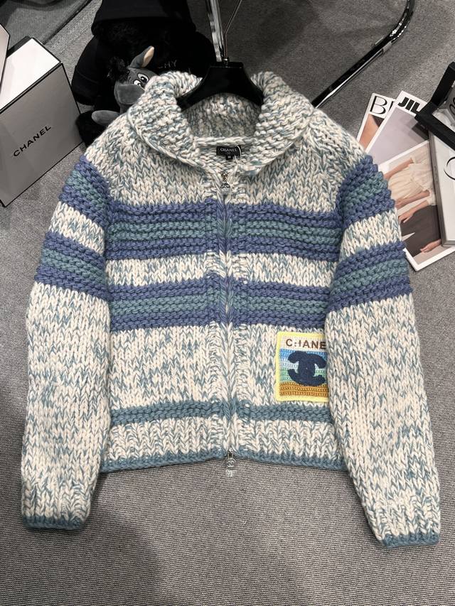 Chane* 2025 Fall/Winter New Heavyweight Wool Knit Cardigan, retro and youthful s