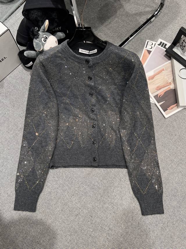 Alexanderwan* 2025 Early Autumn New Arrival Swarovski Wool Sweater with Hot-Film