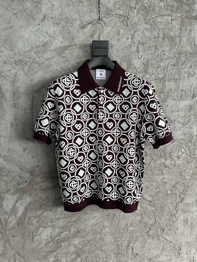 Casablanca 2025 Autumn/Winter Round Logo Pattern Knitted Polo Shirt, Custom Made