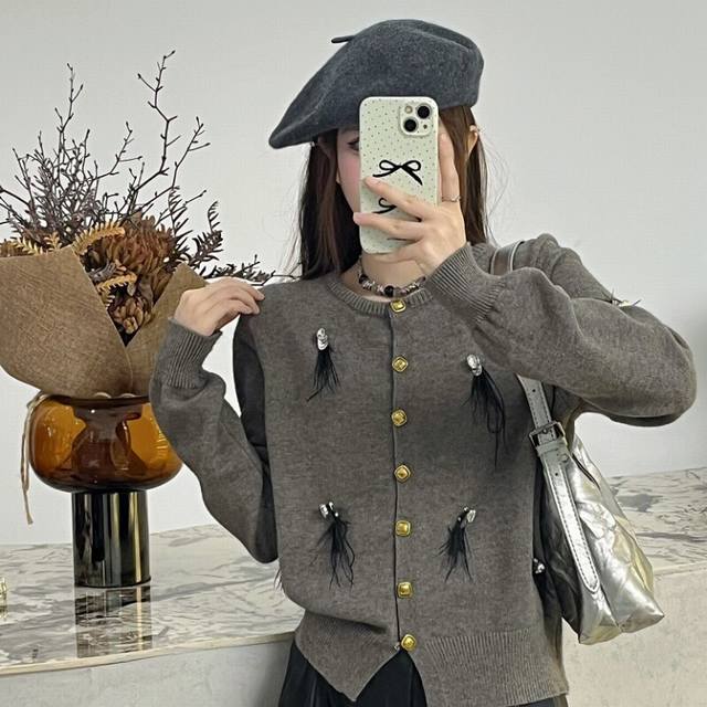 Sequined Handmade Beaded Cardigan Smlp DDD