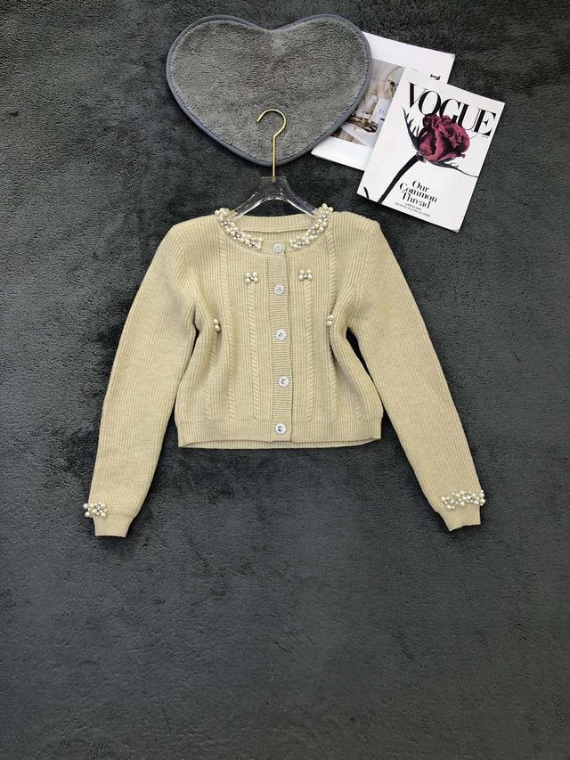 Heavy-design beaded cardigan sweater Smlp DDD