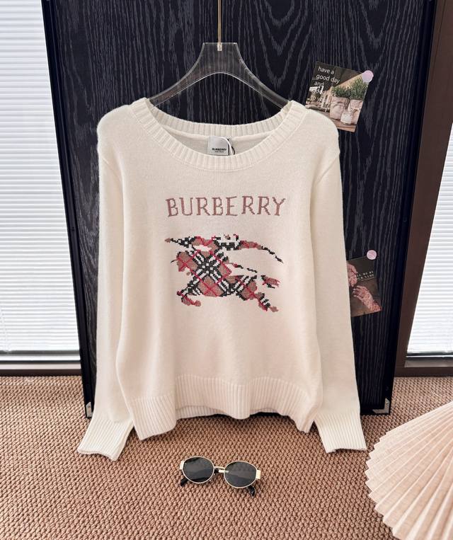 Product Name: Bbr Knight Logo Embroidered Knit Crew Neck Sweater Sizes: M L Col