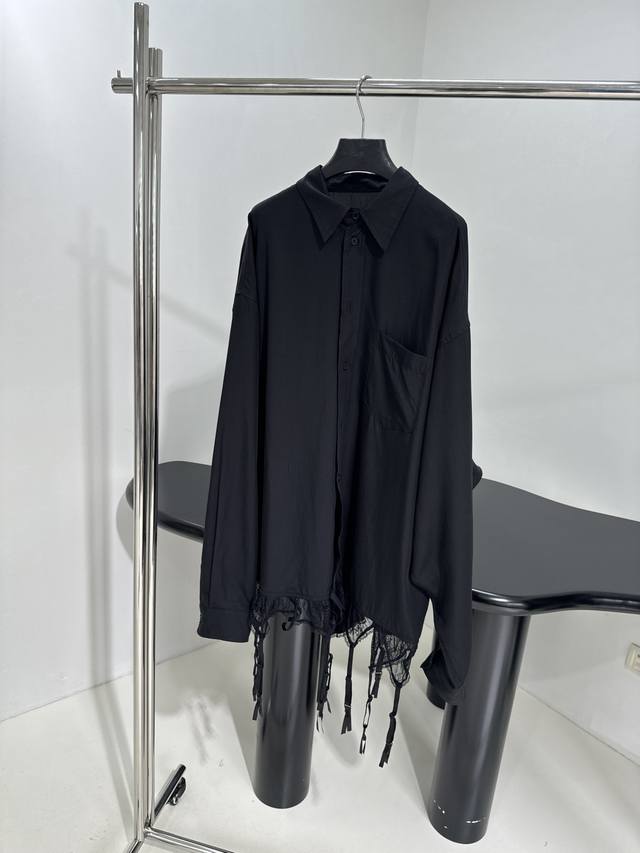 New Arrival Lingerie Lace Long Shirt Draped Lyocell Poplin Lingerie-style lace d