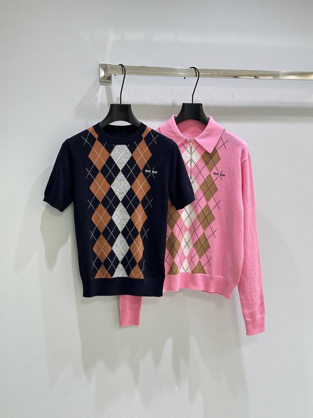 25Ss Early Autumn New Arrival! Diamond Pattern Knit Sweater - A youthful and fla