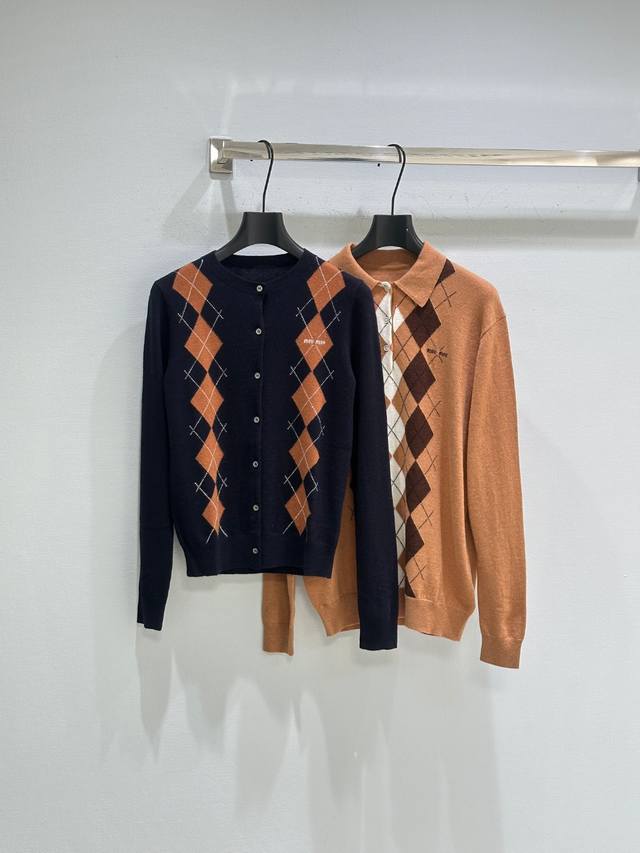 25Ss Early Autumn New Arrival! Diamond Pattern Knit Cardigan, a youthful and fla