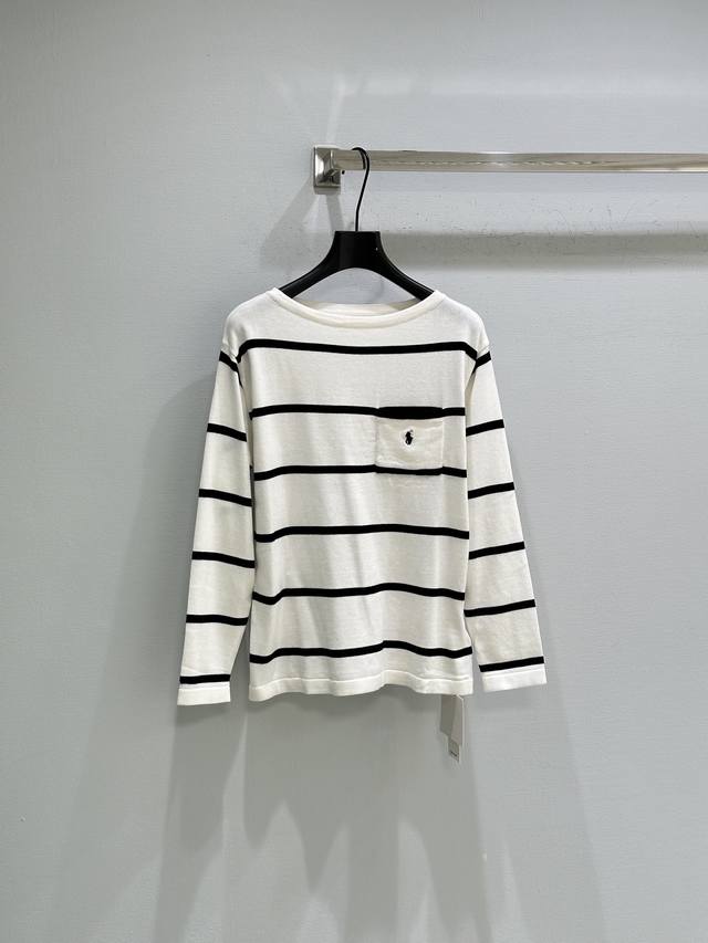 25Ss Autumn New Arrival! Classic horizontal stripes with polo embroidery on the