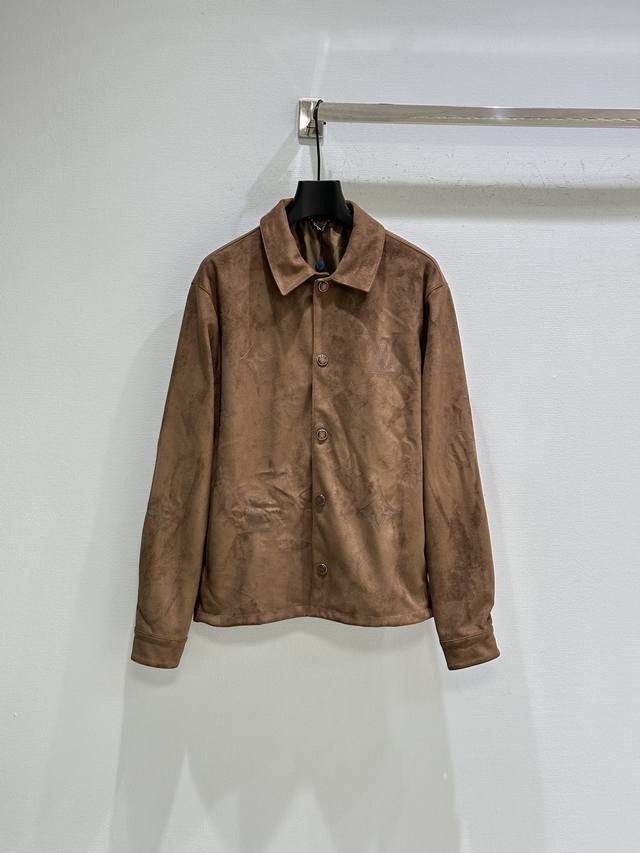 25Ss Autumn/Winter New Arrival! Embroidered suede shirt jacket, short-pile textu