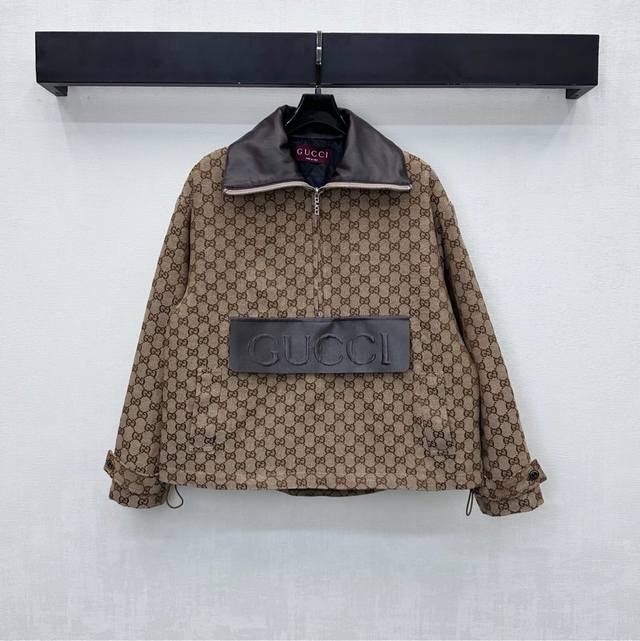 Gucc*2025 New Arrival: Lapel Jacquard Windproof Cotton-padded Jacket (Customized