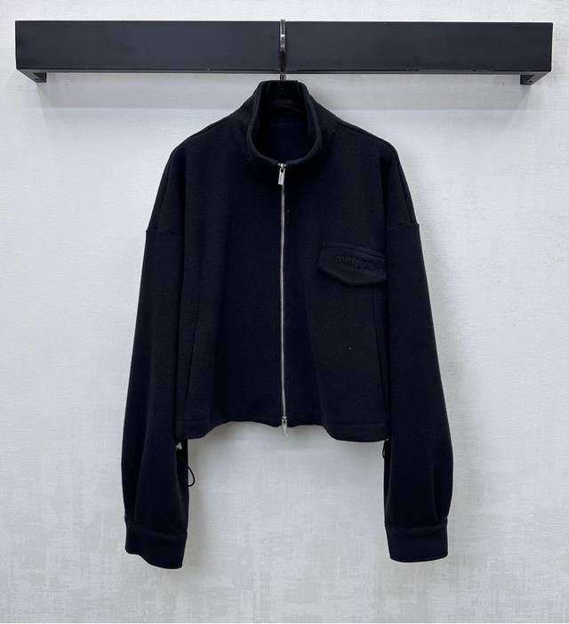 Miumi*2025 New Arrival: Stand Collar Zipper Jacket, Custom Made with Imported Te