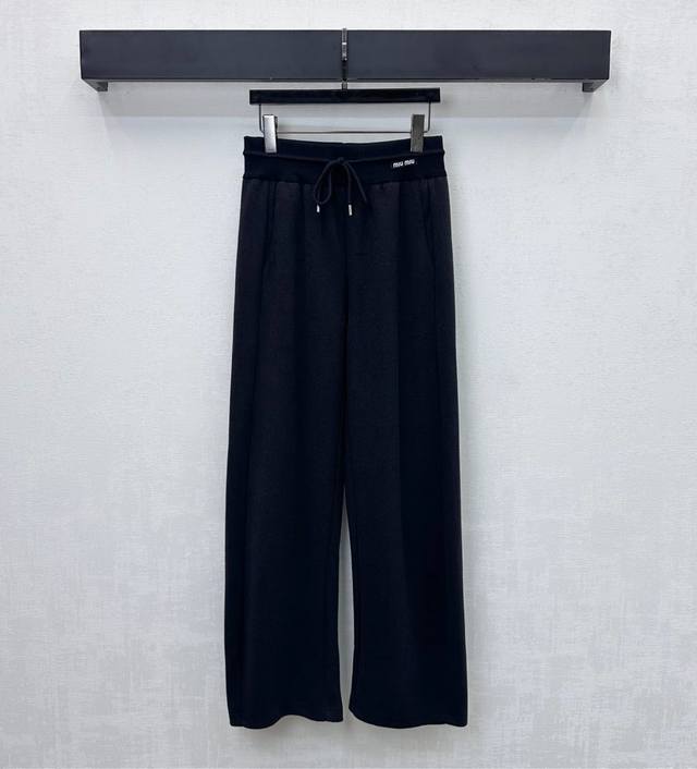 Miumi*2025 New Arrival: Drawstring Straight Leg Trousers, Custom Made with Impor