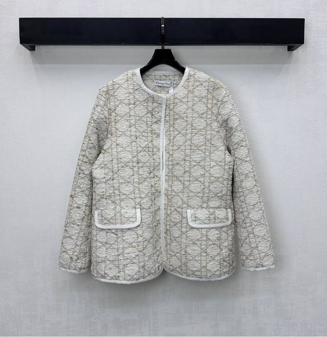 Dio*2025 New Arrival: Crew Neck Cannage Pattern Jacket, Custom Made with Importe