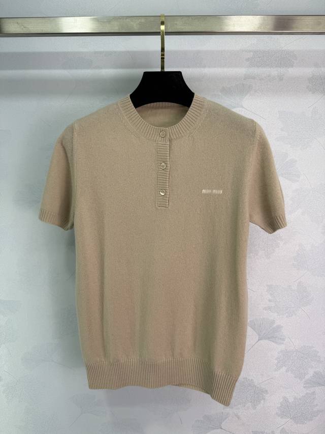 Miu*25 Autumn/Winter New Cashmere Short-Sleeve Knit Sweater, made with high-qual
