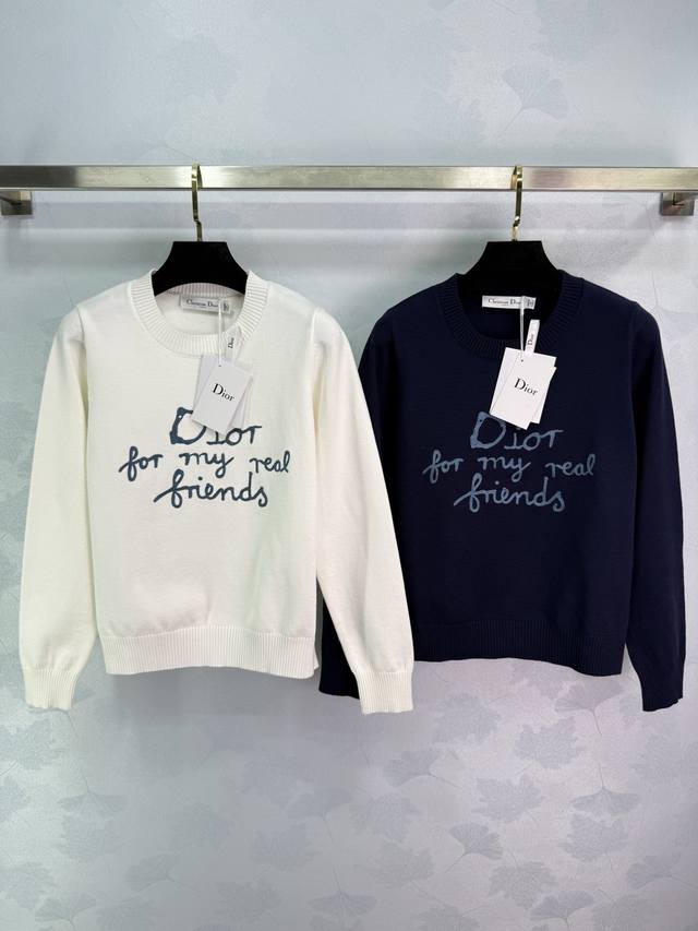 Dio*25 Autumn/Winter New Letter Jacquard Wool Sweater, made with high-quality wo