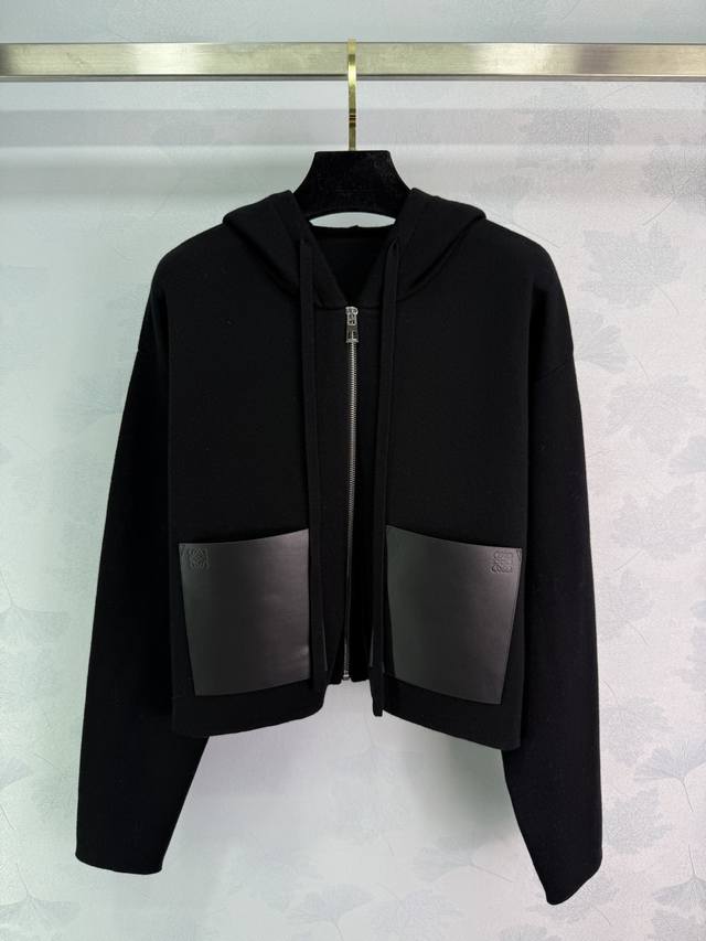 Loew*2025 Autumn/Winter New Hooded Zipper Knitted Long-Sleeve Cardigan! Made wit