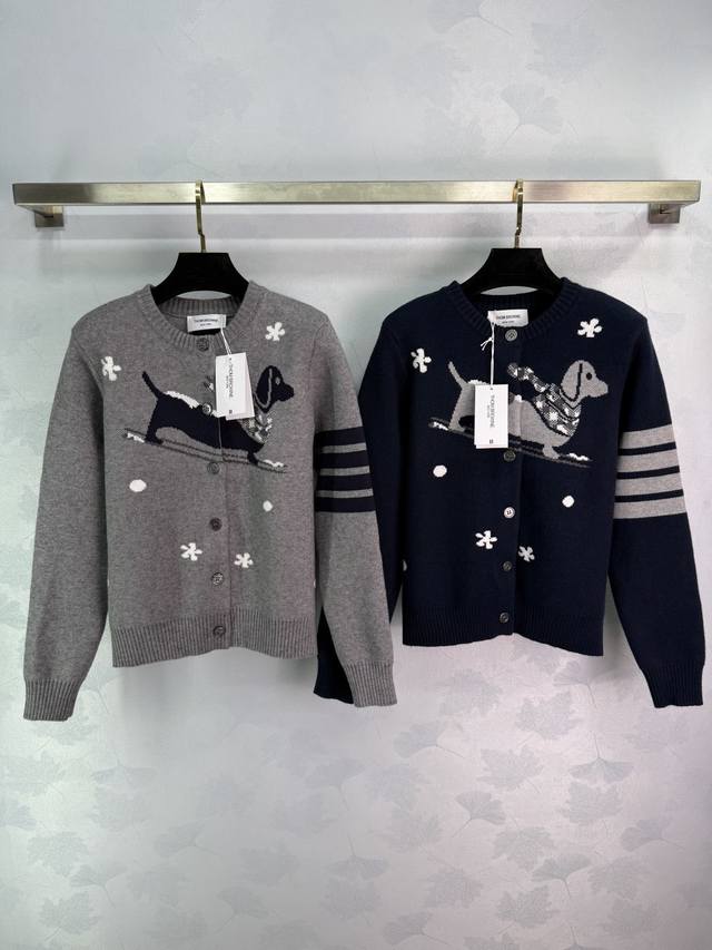 Tb*25 Autumn/Winter New Dachshund Knit Cardigan. American retro style, dachshund