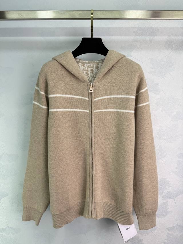 Dio*2025 Early Autumn Hot Item: Monogram Logo Zipper Knit Cardigan! Reversible!