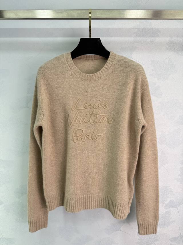 Lou*2025 Autumn/Winter New Simple Letter Pullover Sweater, Custom Yb Cashmere an
