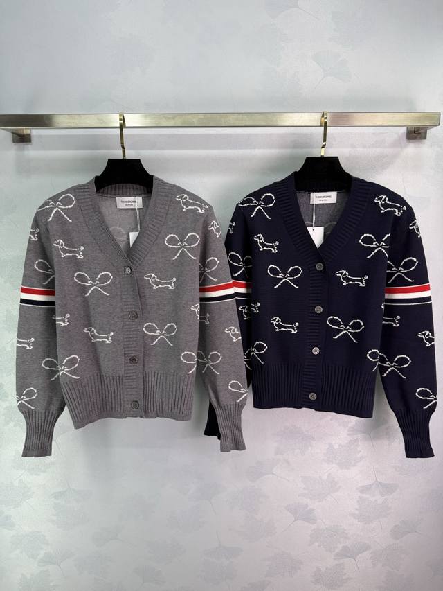 Tb*25 Early Autumn New Style Puppy Embroidered Cardigan. Features red and white